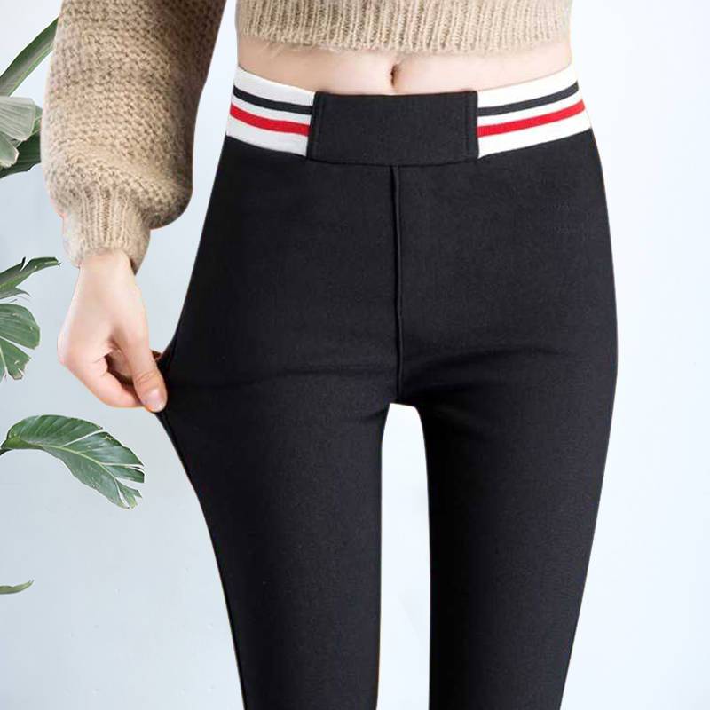 Spring and summer leggings women's outerwear student nine-point pants small feet high waist black all-match pencil trousers