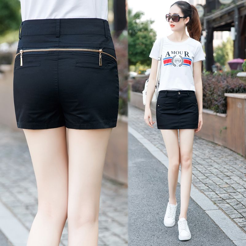 高腰显包臀裤夏天春秋短裤棉布裙裤裤裙