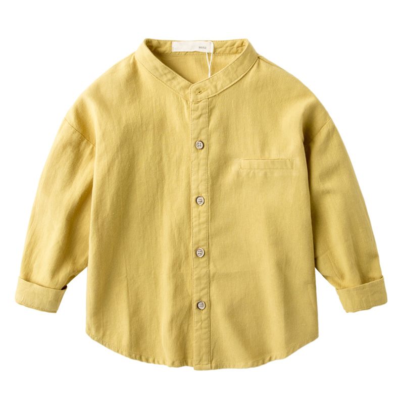 Children's shirt boy's bottoming shirt baby shirt long sleeve pure cotton Plush spring and summer new Japanese top fashion coat