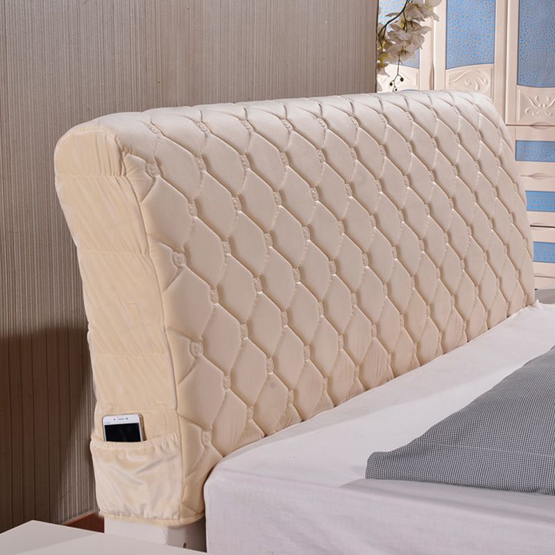 皮床夹棉床头罩加厚 弧形全包拆洗防尘罩 欧式弹力床头套单件