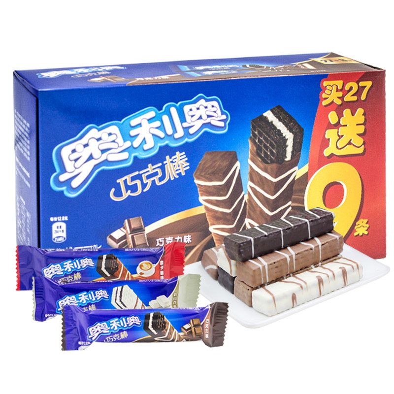抖音热销奥利奥巧克力棒威化饼干(27 9)盒装休闲零食糖果整箱批发