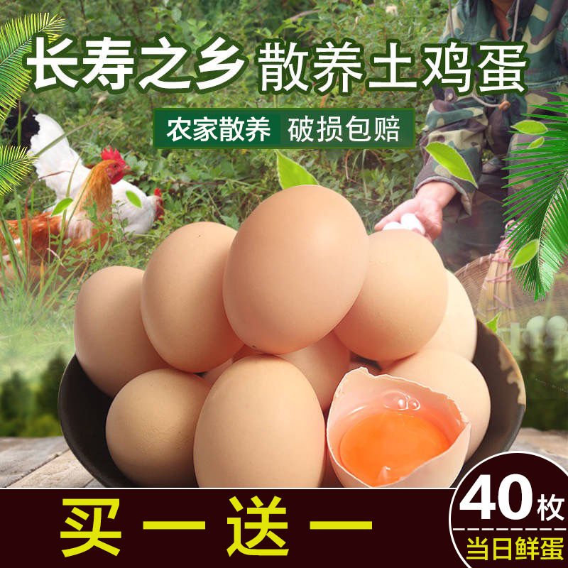 【大鹏农家】实发40枚 长寿之乡散养正宗农家新鲜土鸡蛋宝宝蛋