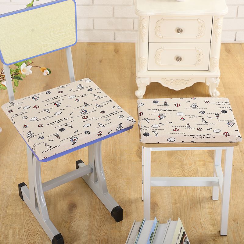 【学生坐垫椅垫四季通用】可拆洗加厚棉麻椅子垫凳子垫学校教室专用