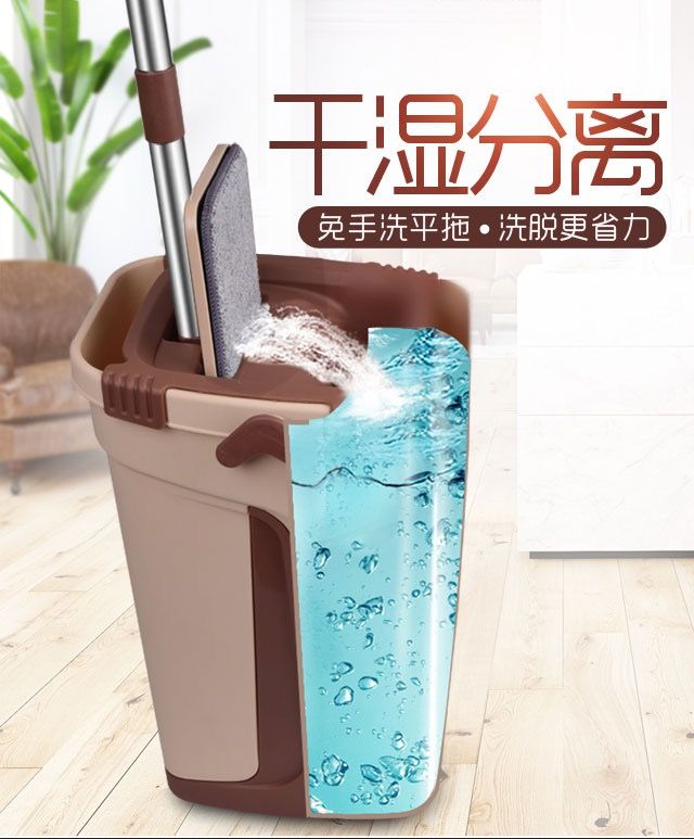 【加厚加大/质保5年】拖把旋转家用好神拖懒人墩布免手洗拖把桶
