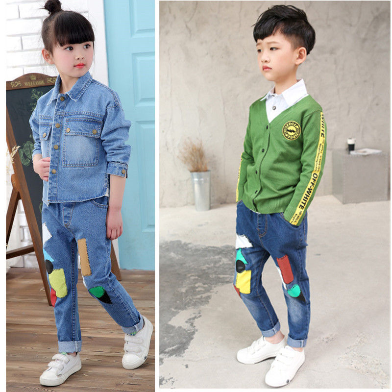 Girls' jeans and trousers children's wear in spring and Autumn