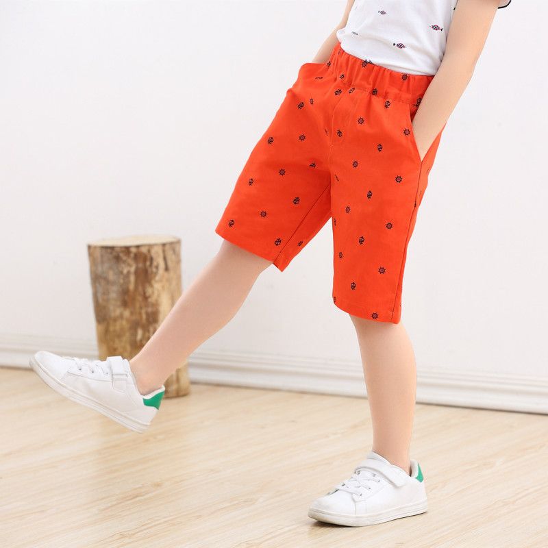 Children's Cotton Shorts Boys' casual Capris summer thin medium and large children's pants loose 7-point pants