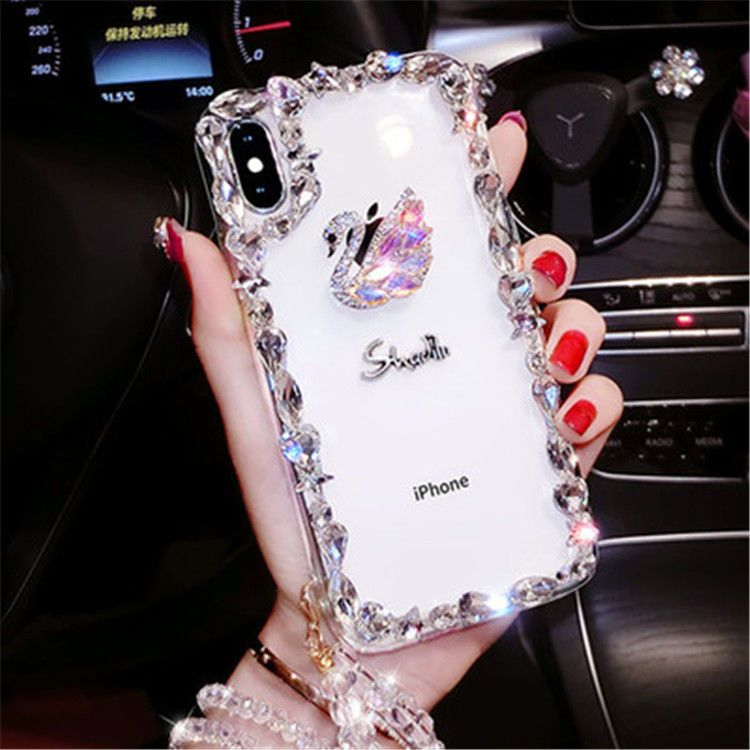 Apple xsmax mobile phone case XR inlaid with Rhinestone luxury iPhone 7 / 8plus anti falling soft 6S / 6p fashion women's x