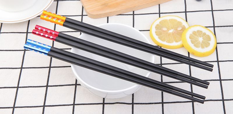 家用高档合金筷子1人1色5-10双套装防滑耐高温不发霉易清洗快子