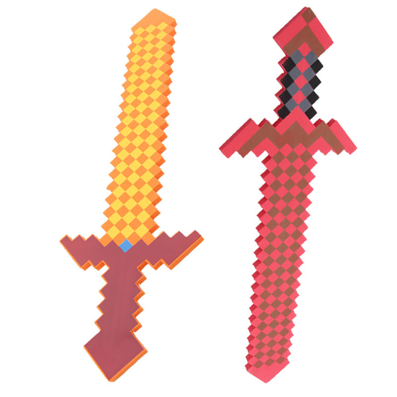 Minecraft我的世界游戏周边钻石剑玩具泡沫剑镐武器火炬道具模型 虎窝拼