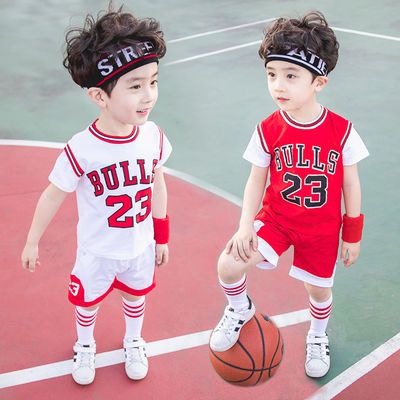 儿童篮球服2022新款童装女宝宝夏季纯棉运动套装男童幼儿园表演服【2月17日发完】