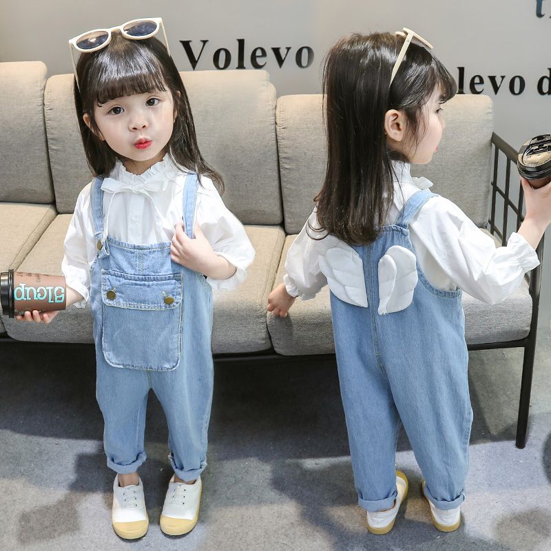 Children's pants fall 2020 baby 013 year old boys and girls 2 foreign style jeans trousers with cashmere