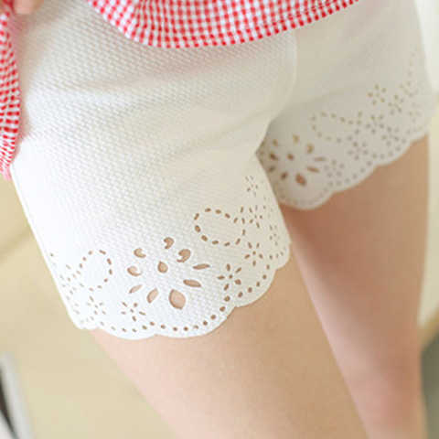 [super value 3 pieces - Multi pack] light proof safety pants large hollow lace 3-point Leggings shorts for women summer