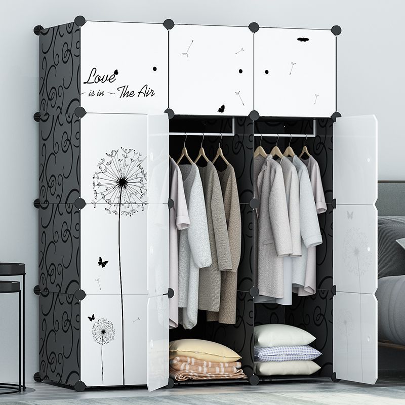 Simple cloth cabinet baby storage cabinet plastic box large storage cabinet children's double single wardrobe