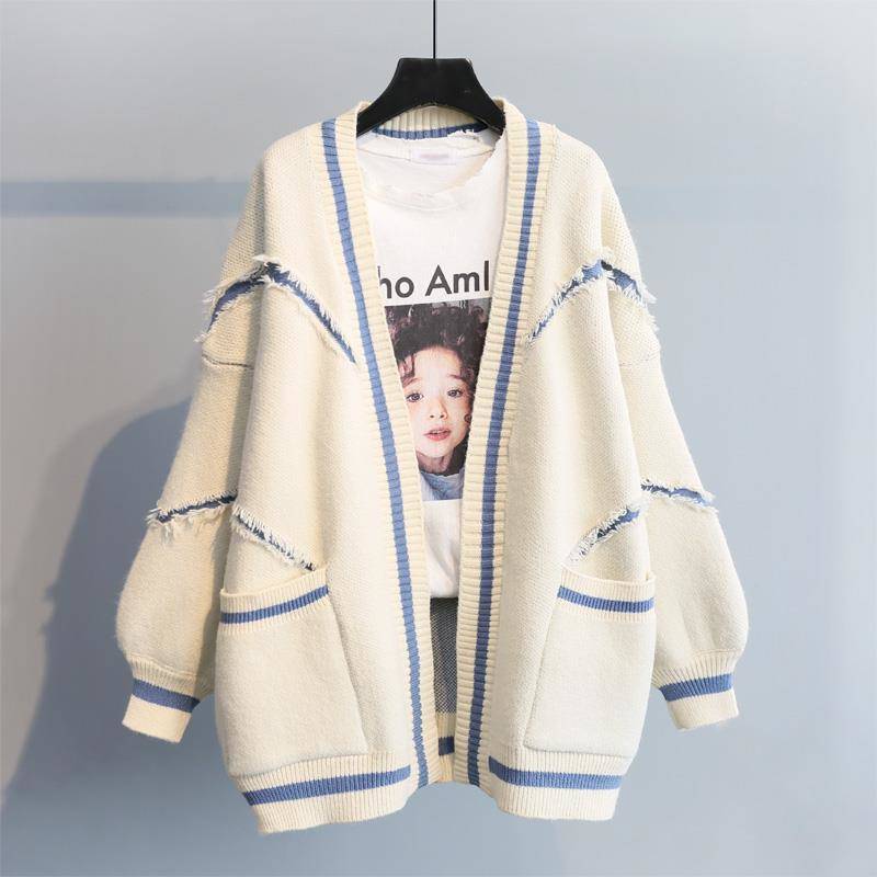 2020 new Korean Jacket Women Fashion ins autumn loose and thickened T-shirt long sleeve sweater cardigan girl winter