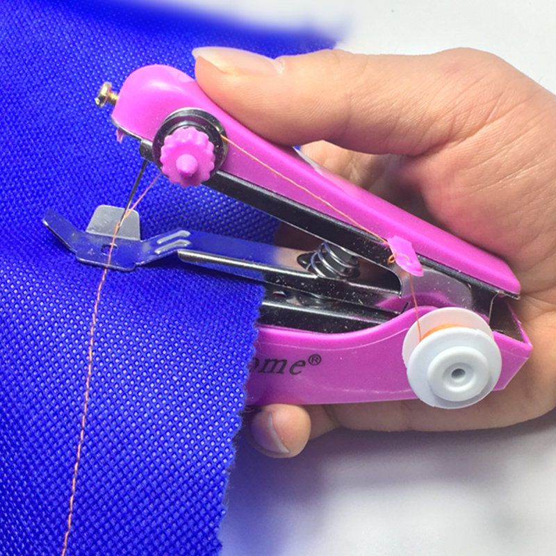 【加强版】小型手动缝纫机家用手持便携迷你缝纫机微型缝衣吃厚