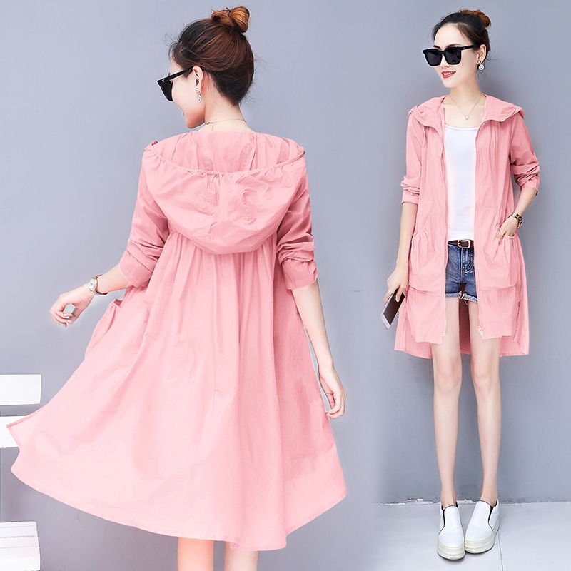 Fashion large size sunscreen clothes women's mid-length spring, summer and autumn 2023 new Korean style loose coat cardigan tide