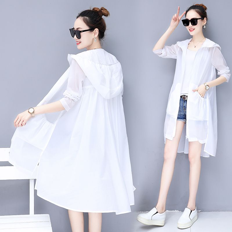 Fashion large size sunscreen clothes women's mid-length spring, summer and autumn 2023 new Korean style loose coat cardigan tide