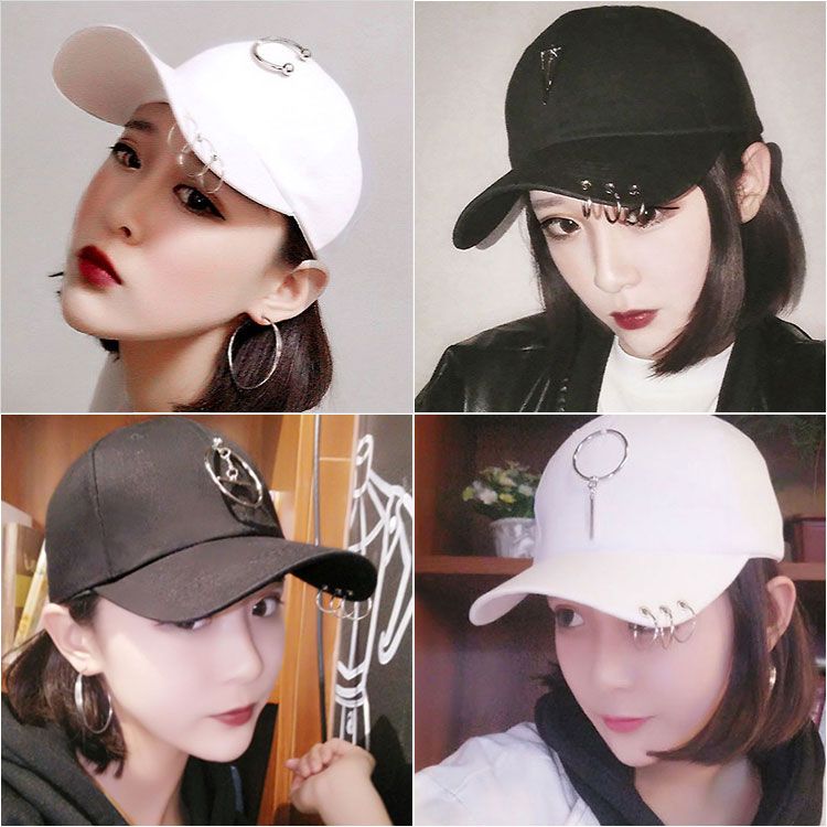 New hat female Korean fashion baseball cap cap cap cap female spring and summer iron ring baseball cap student versatile men and women