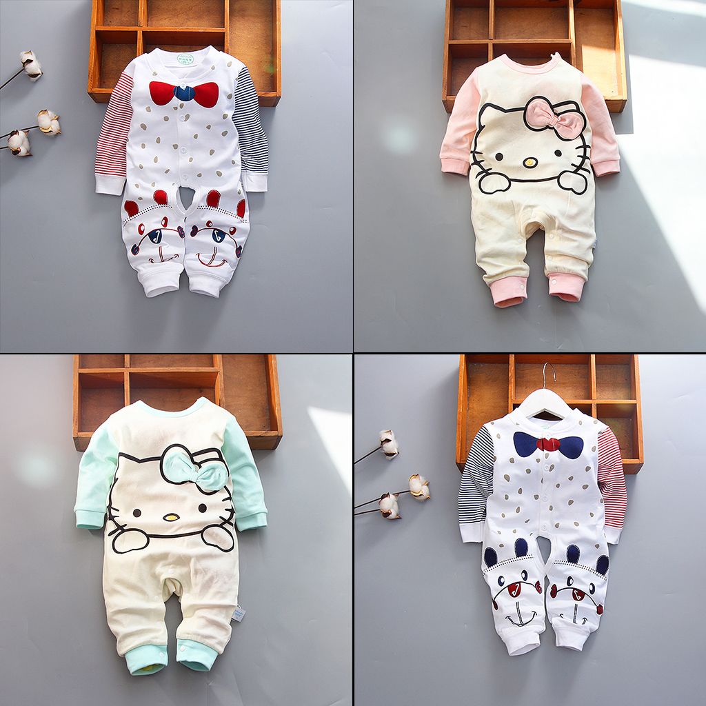 0-1 year old baby's one piece clothes spring and autumn pure cotton summer clothes newborn baby clothes boys and girls spring and autumn clothes climbing clothes 6