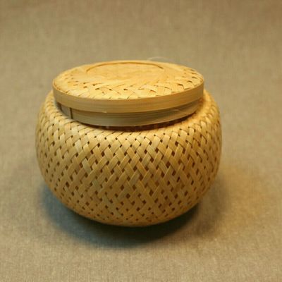 竹编茶叶盒 蝈蝈笼 竹制工艺品编织收纳盒