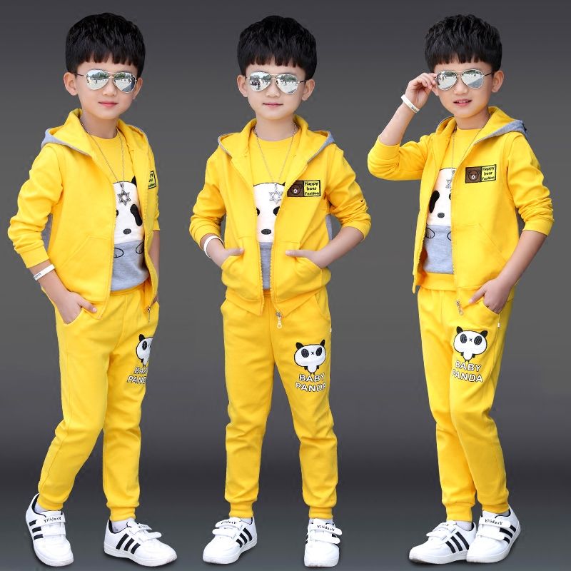 Boys spring three-piece suit 2022 new trendy big boy children's suit spring and autumn clothes girls foreign style Korean clothes