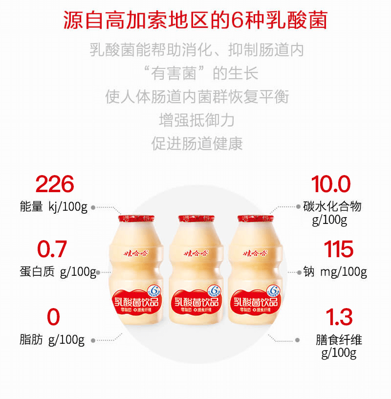 新货娃哈哈乳酸菌100ml*20/40瓶儿童益生菌酸奶牛奶整箱批发