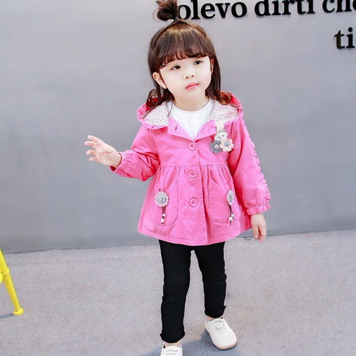 Girls' Autumn wear 2019 new coat children's Korean fashion foreign style windbreaker girl's autumn top Princess fashion