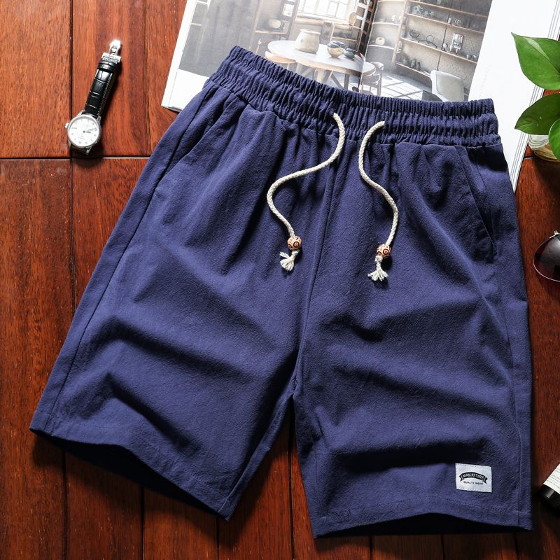 Men's shorts pure cotton casual Capris male students loose pants summer thin beach pants trendy pants