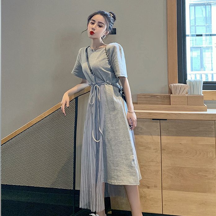 Long skirt super fairy quality stitching mesh dress women summer 2020 new Korean version of Red Fairy Dress for students