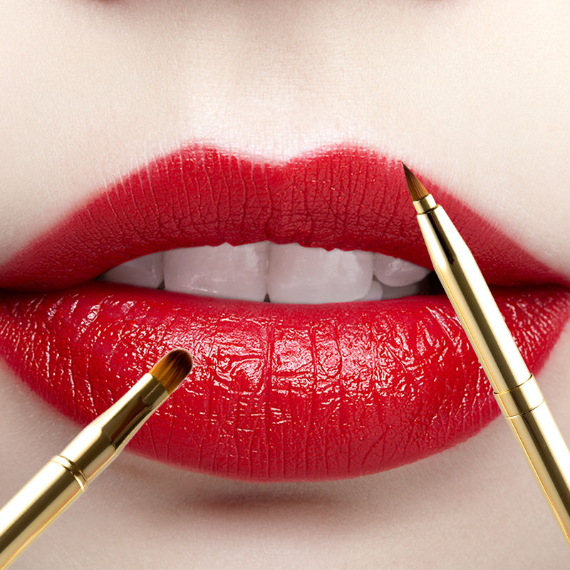 Lip brush, lipstick brush, female telescopic portable cosmetic brush, a belt cover, trumpet, beginner blemish brush, lip brush.