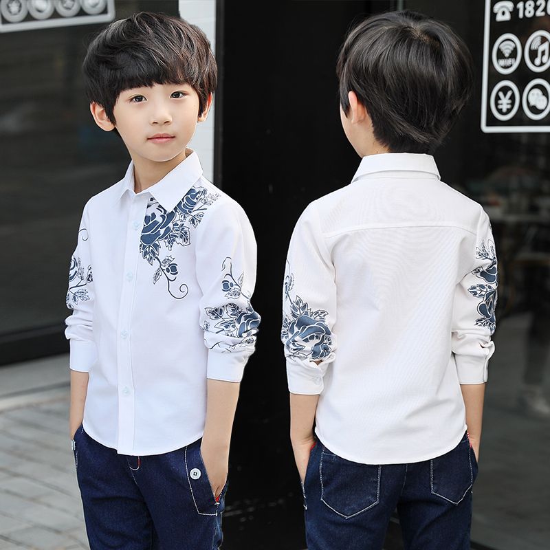 Children's clothing boys' spring 2020 new Korean long sleeve shirt children's spring and autumn bottoming shirt boys' top fashion