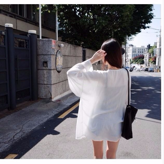 Sun proof clothes women's chiffon shirt medium long Korean student large 2020 new women's summer shawl coat for women