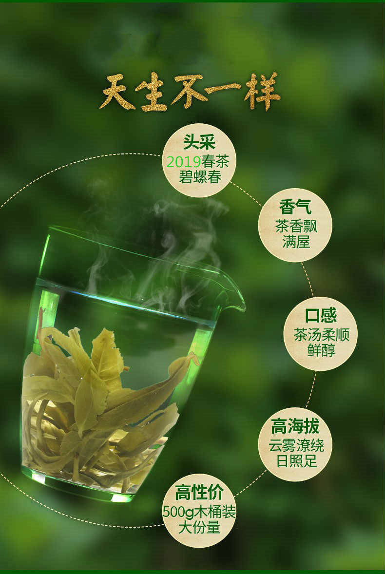 2020年新茶碧螺春500g纯木桶新茶碧螺春绿茶礼盒装茶叶雨前碧螺春