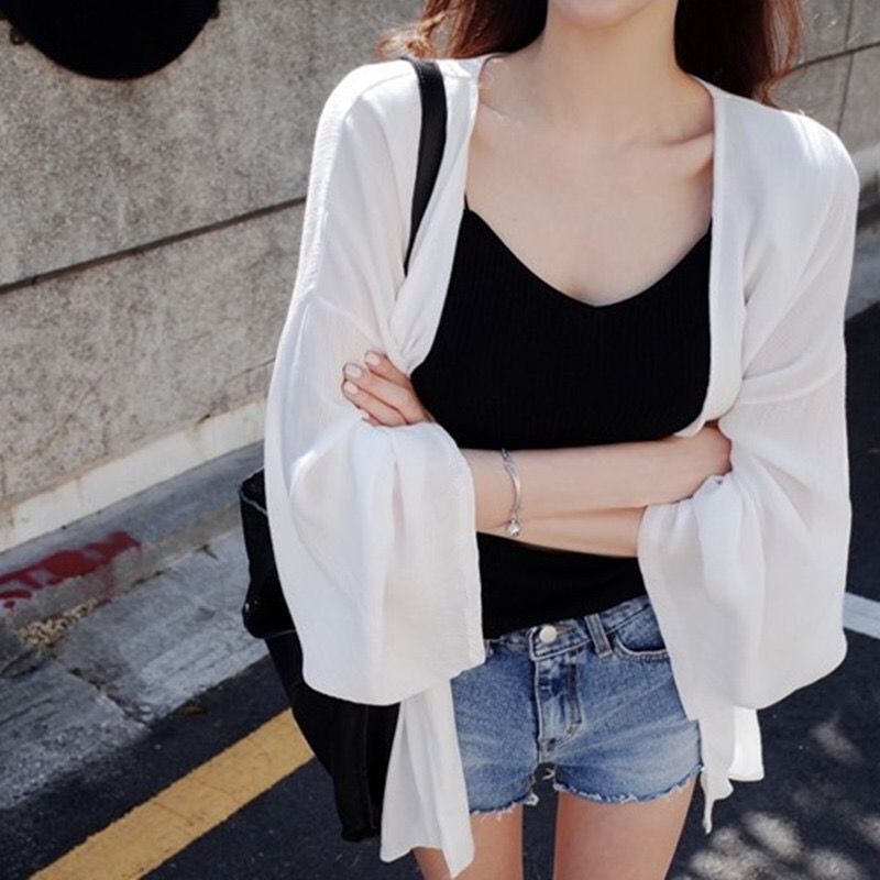 Sun proof clothes women's chiffon shirt medium long Korean student large 2020 new women's summer shawl coat for women