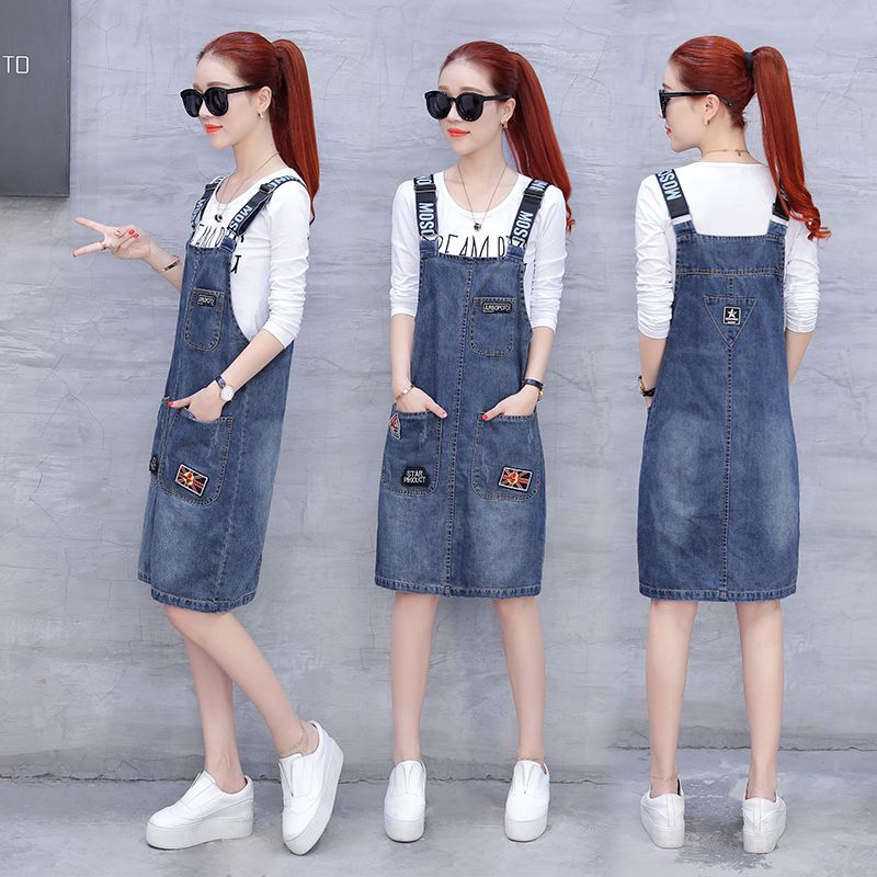 One piece / suit summer denim Strapless skirt 2020 new Korean version women's temperament slim dress 2-piece set