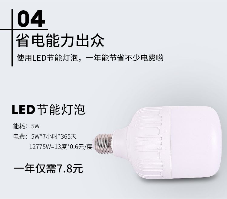 超高亮LED灯泡家用商用E27螺口球泡灯室内厂房大功率防水节能灯泡