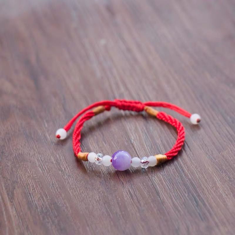 [Buy 1 get 1 free] Korean version of simple fashion anklet bracelet students couple girlfriends men and women hand-woven red rope