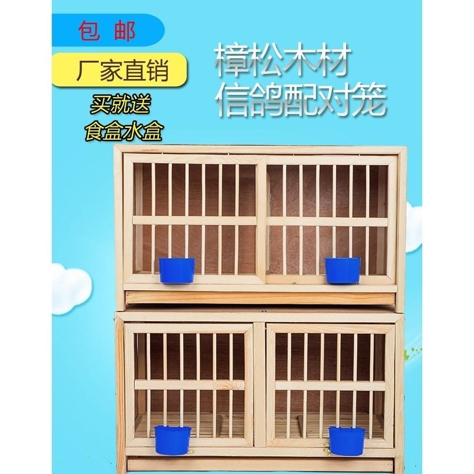 鸽子巢箱配对笼信鸽赛鸽巢箱实木鸽子笼组合巢箱鸽子用品用具包邮