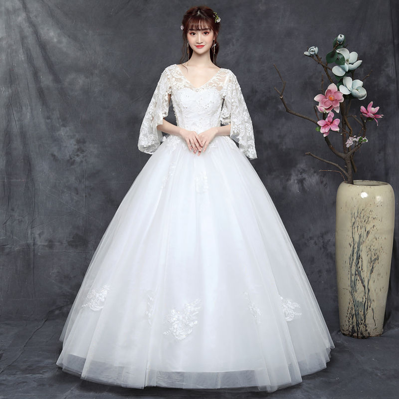 大肚子孕妇婚纱礼服2019新款新娘高腰遮孕肚6个月特大码200斤显瘦
