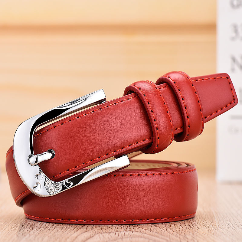[Genuine Leather] Women's Belt Versatile Korean Style Casual Pin Buckle Belt Women's Fashion Pin Buckle Jeans Belt Women
