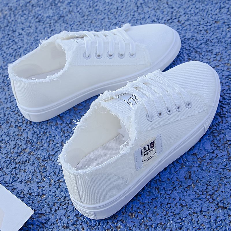 Canvas shoes women's small white shoes spring and summer 2020 new shoes students' versatile sports shoes ins flat shoes