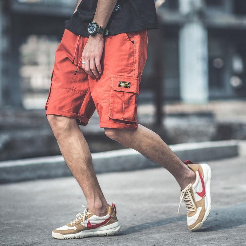 Summer style chic tooling shorts men's Korean fashion loose and versatile sports and leisure Capris straight pants