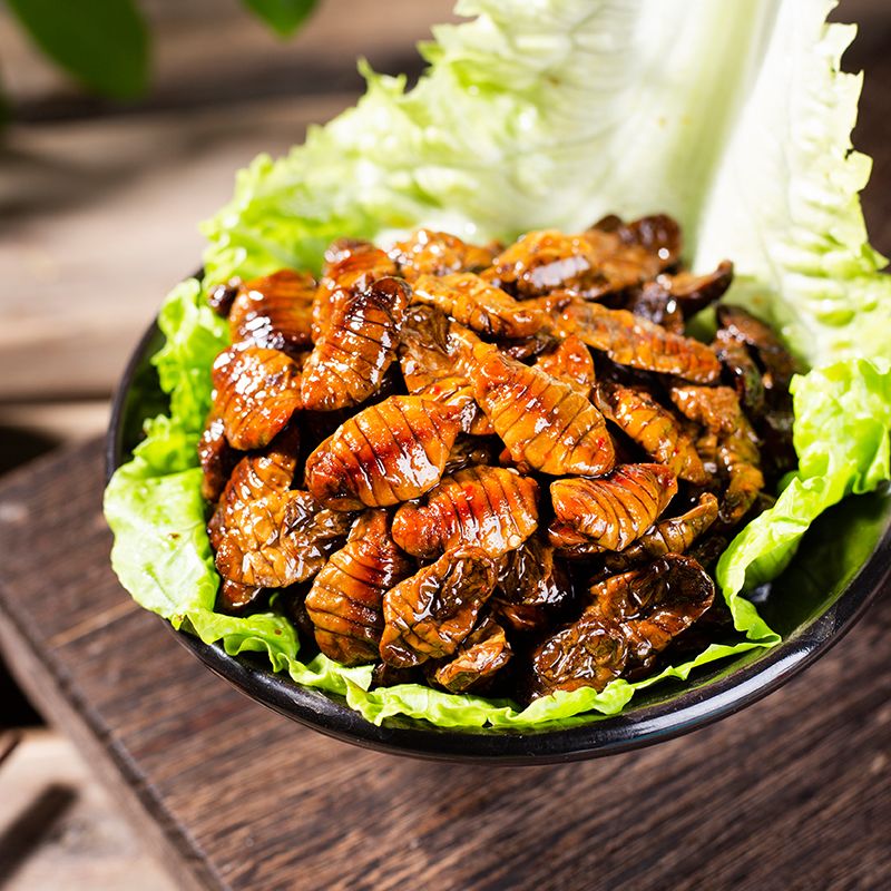 蚕蛹即食 五香油炸香酥蚕蛹香辣小蚕蛹80克-960克蝉蛹山东土特产