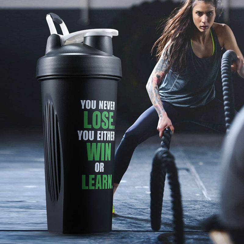 Shake cup Fitness Water Cup sports plastic cup protein powder cup male outdoor kettle large capacity three layer milkshake cup