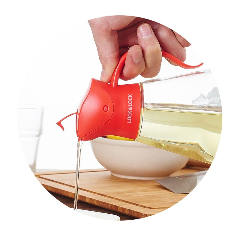 乐扣乐扣玻璃油壶550ml 自动开合创意厨房防漏油壶油瓶油罐醋瓶