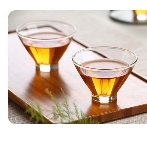 耐热玻璃茶杯品茗杯 耐高温加厚底斗笠杯功夫茶具花茶喝茶杯子