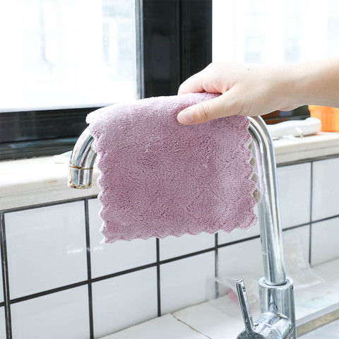 Dishwashing rag housework cleaning towel absorbs water does not shed hair thickened kitchen dish towel does not stick oil to wipe the floor scouring pad