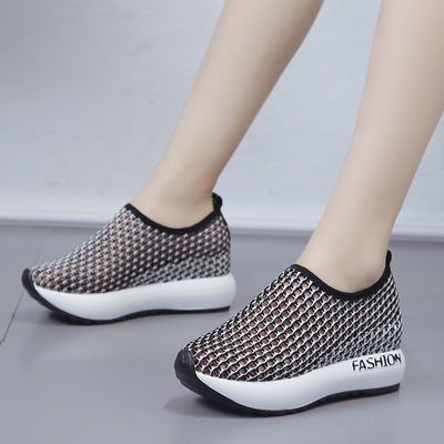 夏季镂空网眼透气网面大眼网洞妈妈鞋老北京布鞋女网鞋学生运动鞋