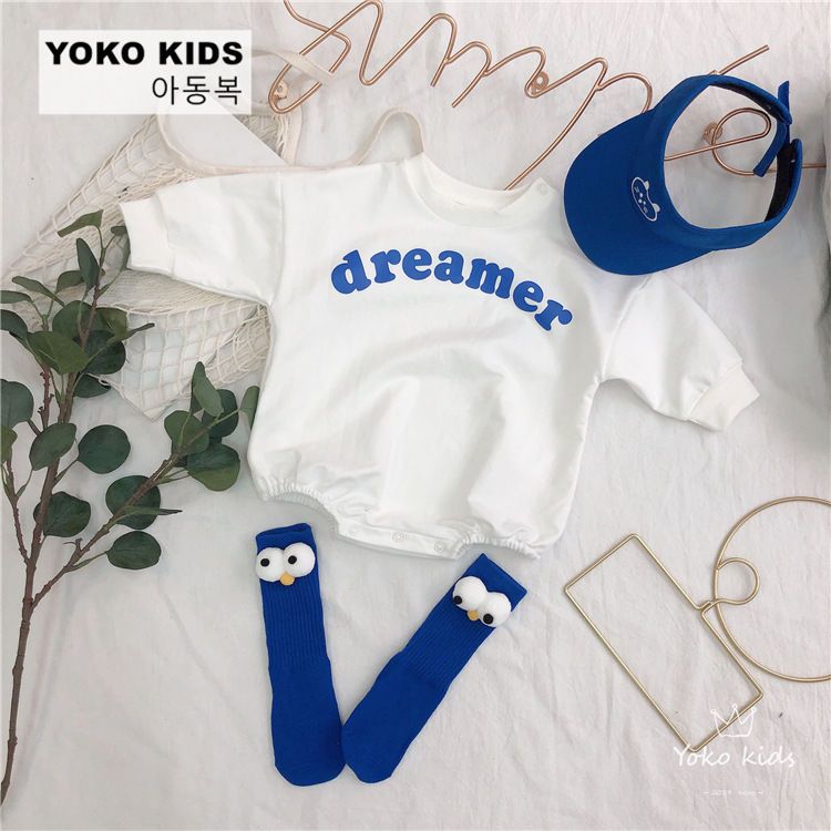 Baby clothes one piece clothes newborn boy baby spring pajamas spring and autumn triangle hip-hop clothes cute and cute