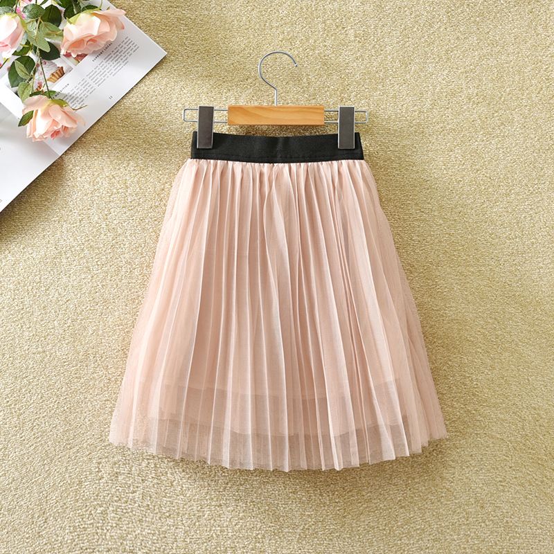 Girl's half length skirt net gauze pompous skirt parent child dress autumn and winter versatile Princess mid length skirt fairy A-line skirt student